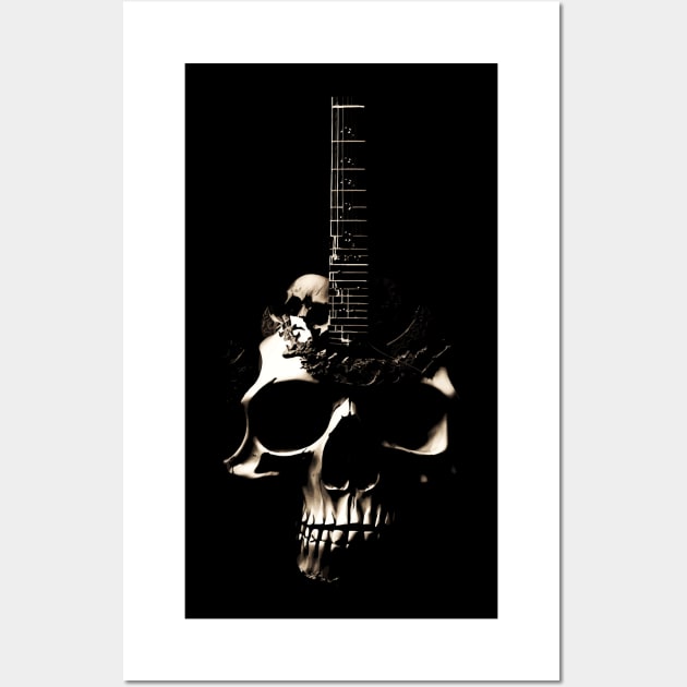 Skull Guitar Wall Art by Lamink